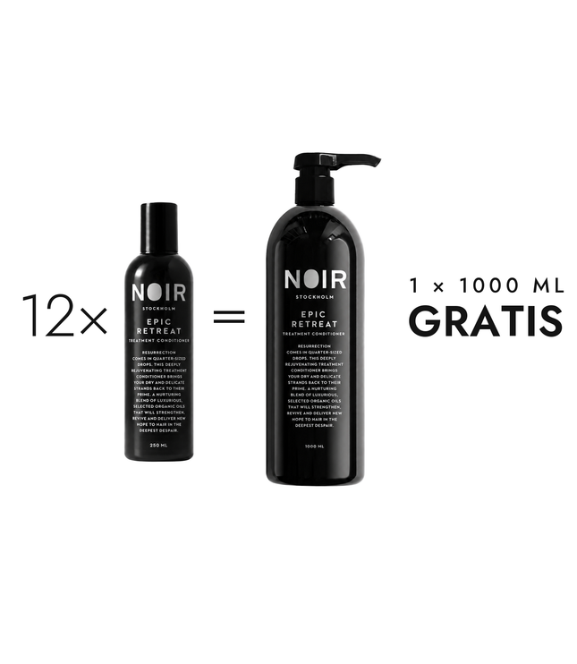 12 x 250 ml Epic Retreat Conditioner + 1 x 1000 ml cadeau