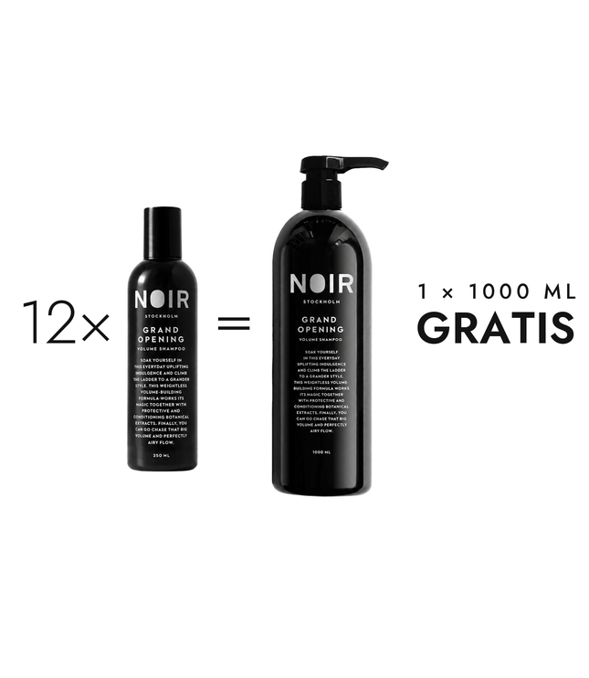 12 x 250 ml Grand Opening Shampoo + 1 x 1000 ml cadeau
