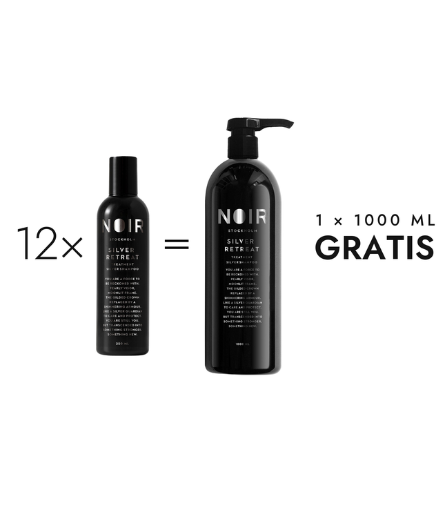 12 x 250 ml Silver Retreat Shampoo + 1 x 1000 ml cadeau