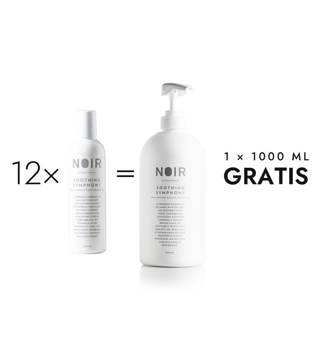 12 x 250 ml Soothing Symphony Shampoo + 1 x 1000 ml cadeau
